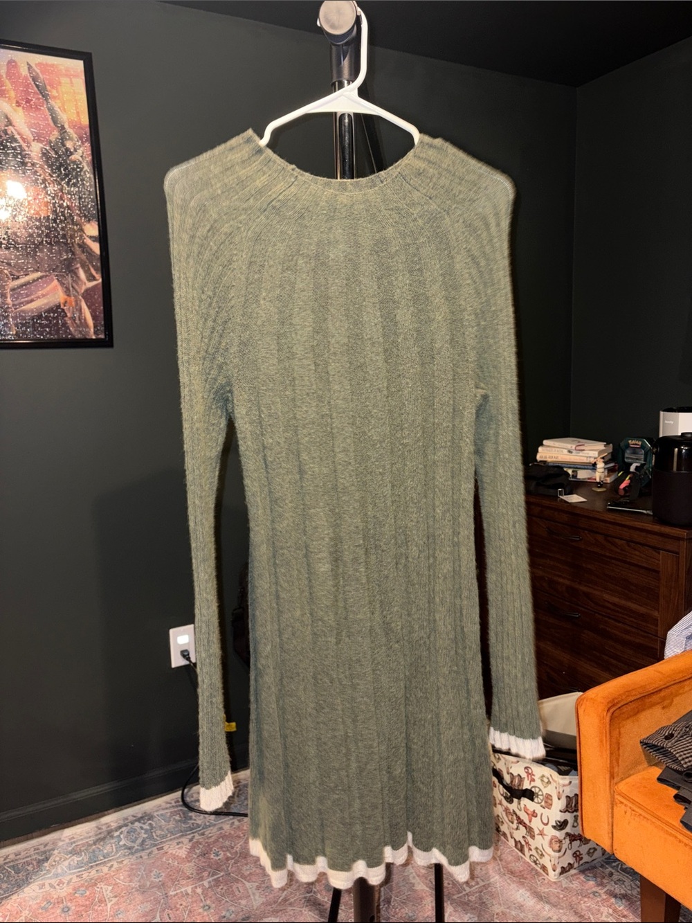 Anthropologie Olive Crewneck Lightweight Knit mini dress